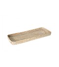 Small rectangular Yoko - rattan white brushed