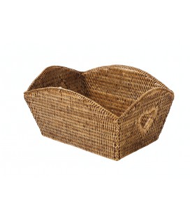 Recycle bin-rectangular - rattan honey