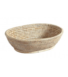 Bread basket - rattan white cerusé