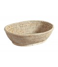 Bread basket - rattan white cerusé