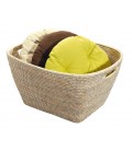 Laundry basket Luna - rattan white cerusé