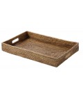 Large tray rectangular Marguerite - rattan honey