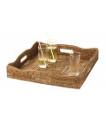 Large tray square wave Océlia - rattan honey