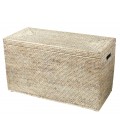Coffre rectangulaire en rotin naturel blanc dérusé Ketch