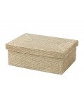 Large box with lid Mae - rattan white brushed