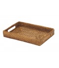 Small rectangular Gaby - rattan honey