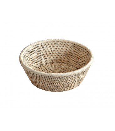 Bread basket round small model - white brushed