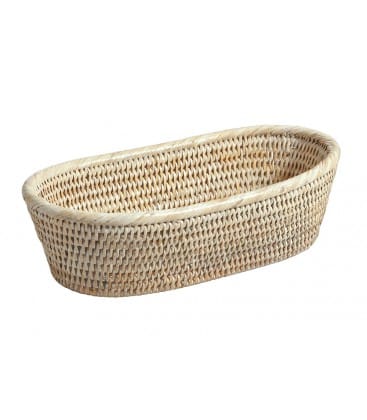 Bread basket Claries rattan white brushed