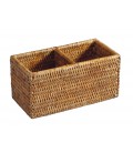 Trash 2 boxes for bathroom rattan honey and porcelain