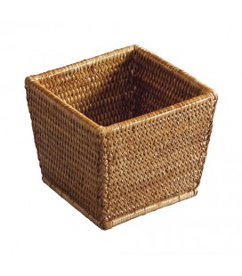 Trash square Manon, rattan honey