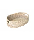 Oval basket Caitlin - rattan white brushed