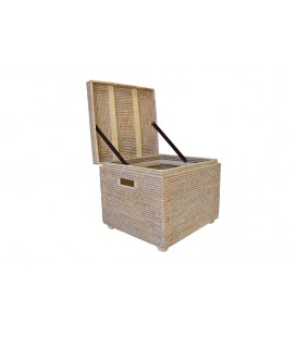 Safety deposit box reinforcements wood Sib - rattan white brushed