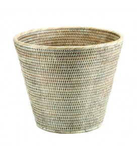 Wastebasket Lionel - rattan white brushed