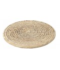 Below flat round rattan white brushed Saturnin 26.5 cm