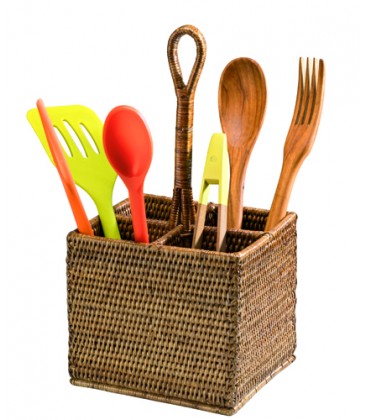 Range-utensils 4 boxes rattan Kami - colour honey