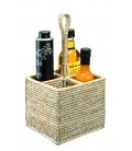 Range-utensils 4 boxes rattan Kami - colour white brushed