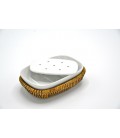 Soap holders rattan honey and white porcelain Alzéa