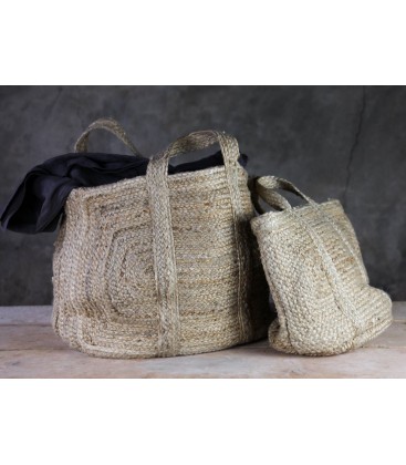 Storage basket in natural hemp (large)