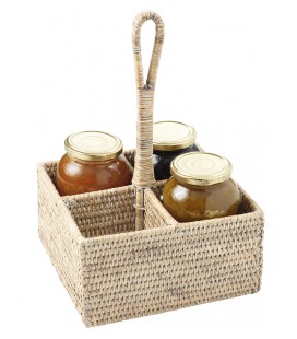 Door-jam jars a Treat - rattan white brushed